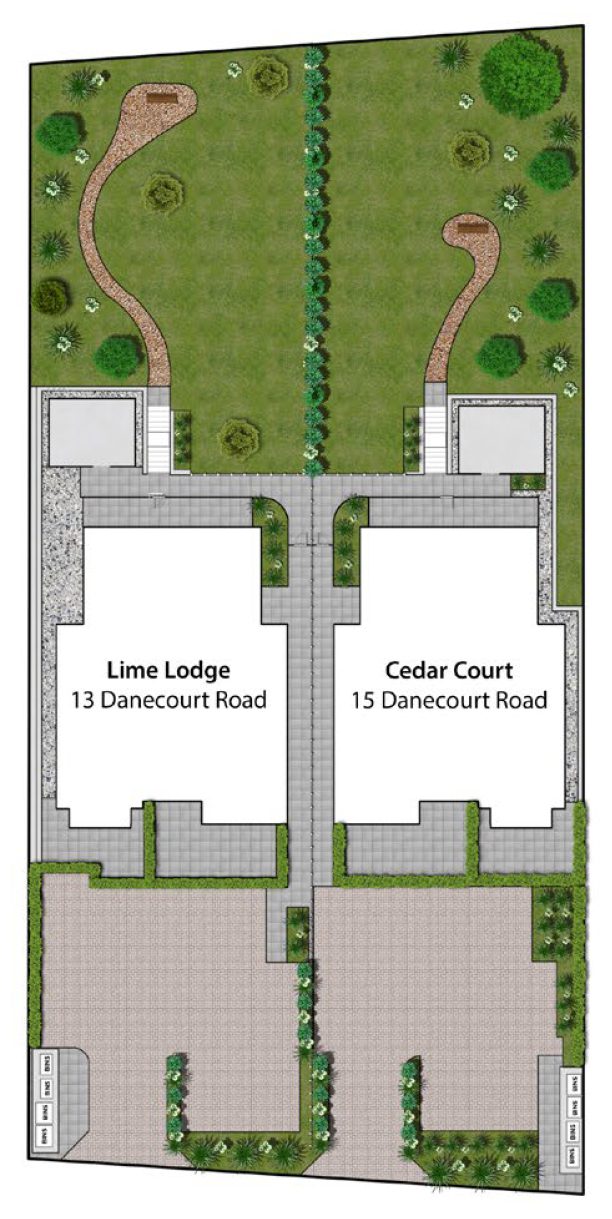 Danecourt Lime Lodge and Cedar Court site plan