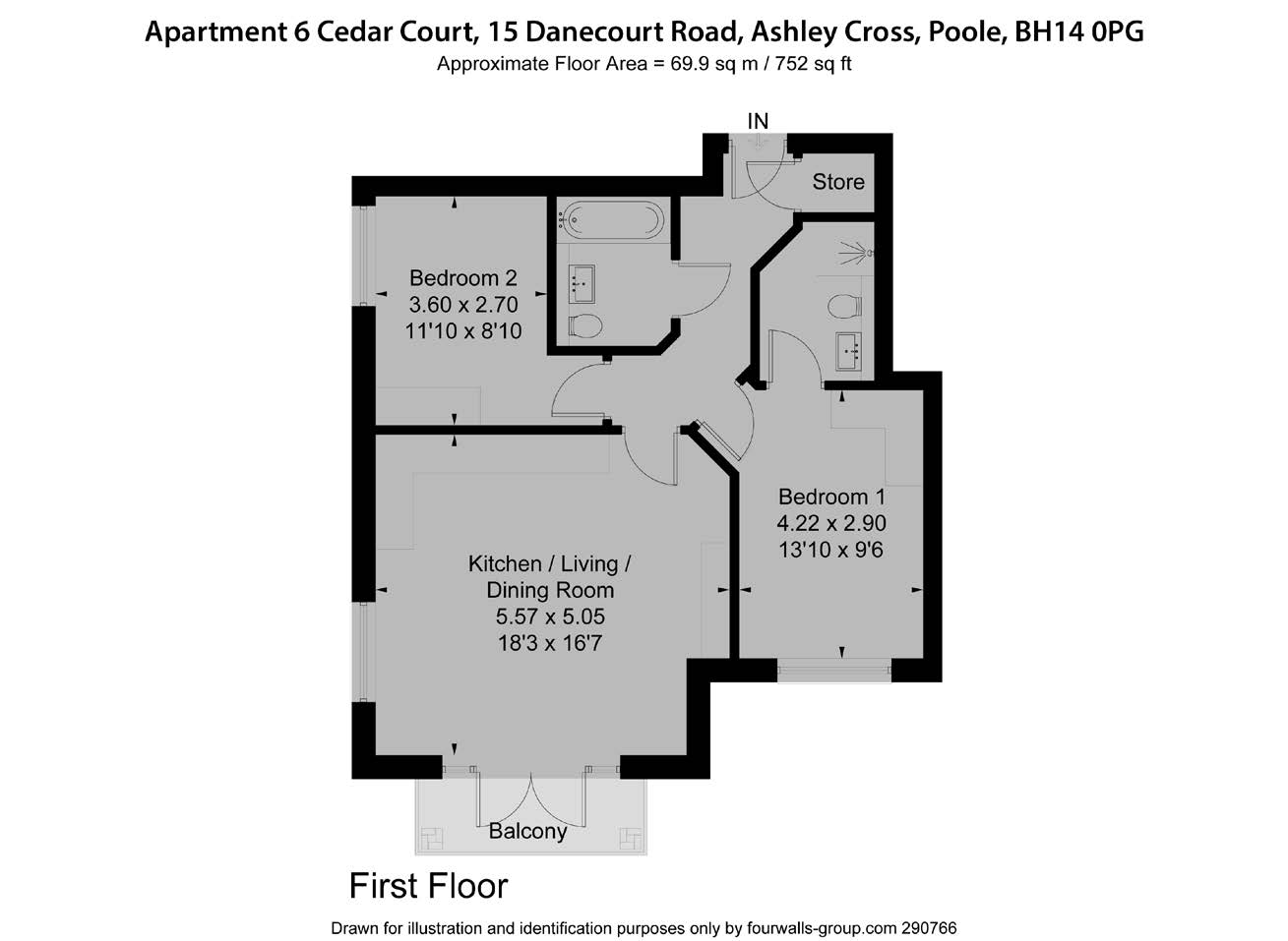 Apartment 6 Cedar Court floor plan