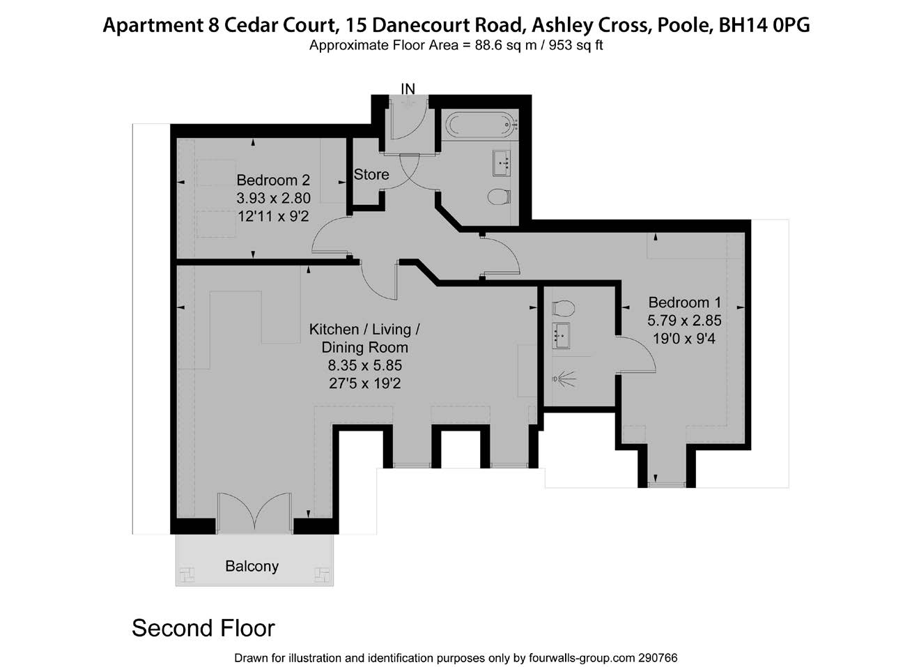 Apartment 8 Cedar Court Floor plan